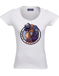 Camiseta Arale escudo manga corta chica blanca