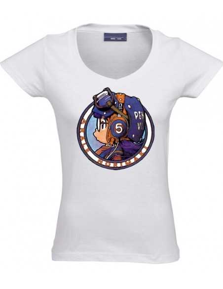 Camiseta Arale escudo manga corta chica blanca
