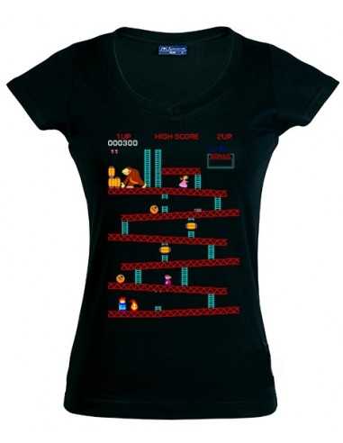 Camiseta Donkey kong recreativa ,manga corta de chica
