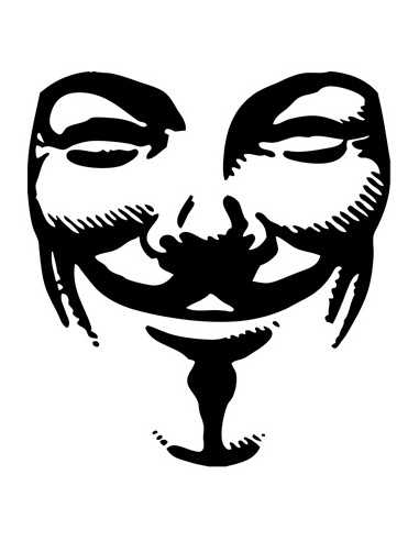 Camiseta V de Vendetta -máscara- manga corta blanca