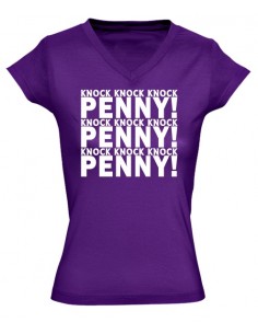 Camiseta The Big Bang Theory -knock Penny-manga corta chica ,lila