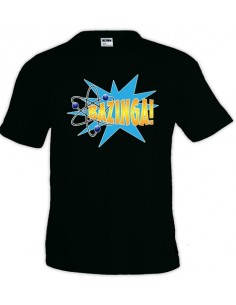 Camiseta The Big Bang Theory -Bazzinga Estallido- manga corta negra