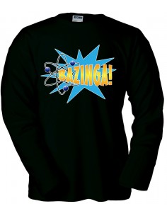 Camiseta Big Bang Theory sheldon -Bazzinga Estallido- manga larga negra 