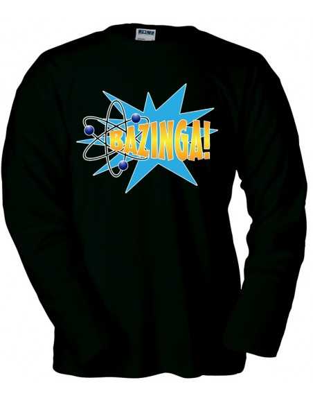 Camiseta Big Bang Theory sheldon -Bazzinga Estallido- manga larga negra 