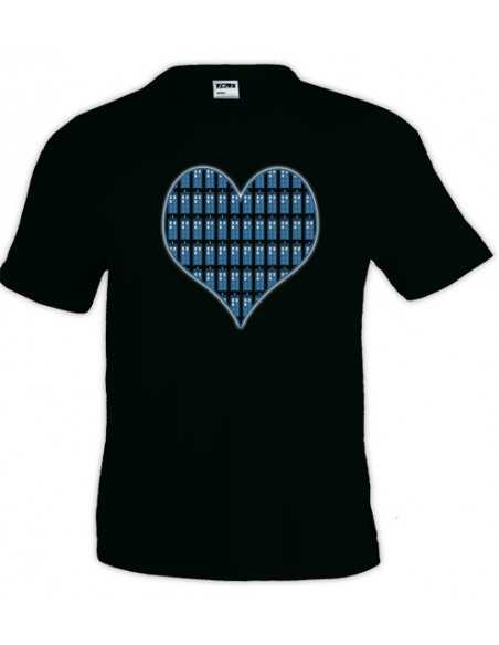 Camiseta Doctor Who corazon de Tardis manga corta negra