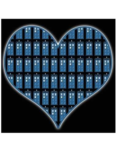 Camiseta Doctor Who corazon de Tardis manga corta negra