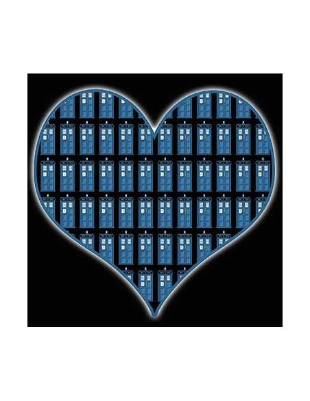 Camiseta Doctor Who corazon de Tardis manga corta negra