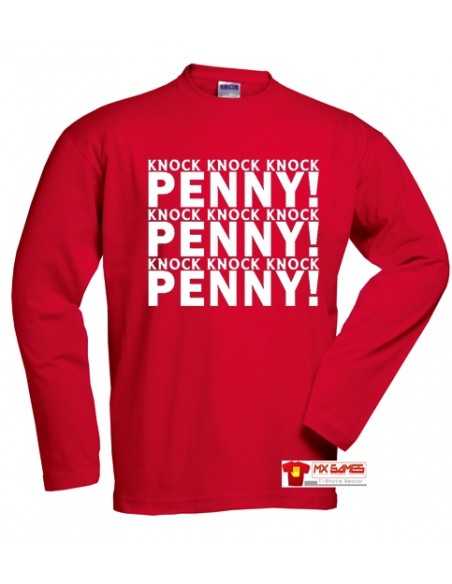 Camiseta The Big Bang Theory -knock Penny-manga larga roja