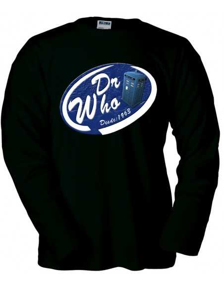 Jersey manga larga de Doctor Who -Desde 1963- color negro
