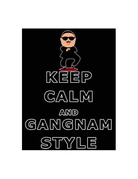 Camiseta Gangnam Style -keep-calm- negra manga larga