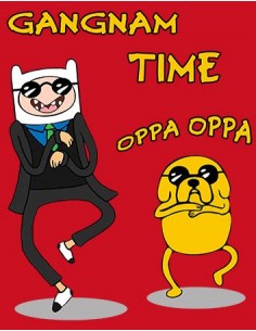 Camiseta de chica Gangnam Style -Finn y Jake- manga larga roja 2
