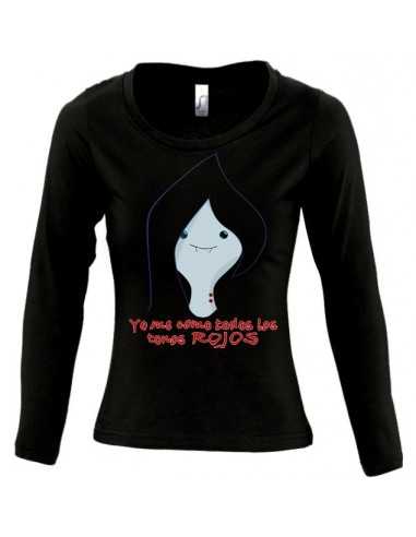 Camiseta Hora de Aventuras -Marceline cara- de chica manga larga