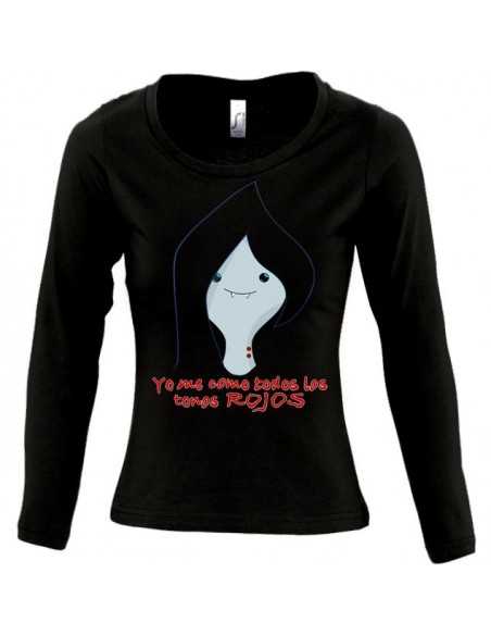 Camiseta Hora de Aventuras -Marceline cara- de chica manga larga