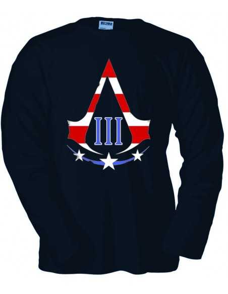 Camiseta Assassins creed 3 -American logo- manga larga