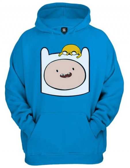 Sudadera Hora de Aventuras Finn y Jake azul turquesa
