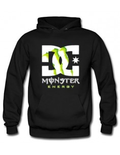 Sudadera Monster Energy DC custom con capucha negra