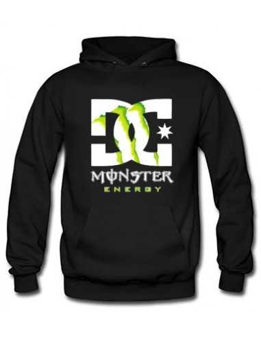Sudadera Monster Energy DC custom con capucha negra