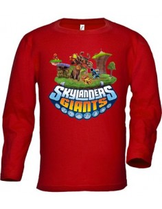 Camiseta Skylanders Giants -Isla- manga larga roja
