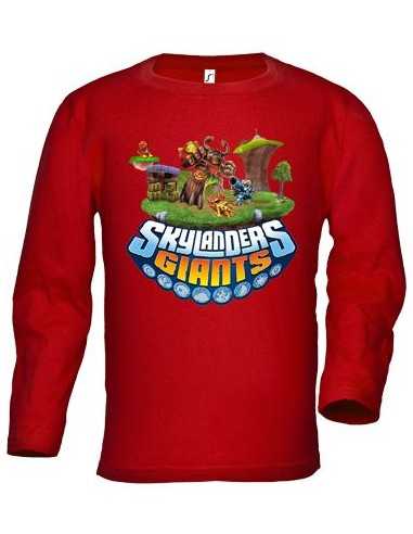 Camiseta Skylanders Giants -Isla- manga larga roja