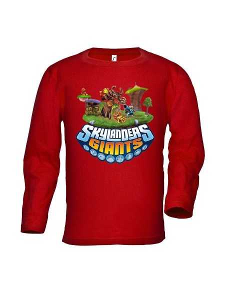 Camiseta Skylanders Giants -Isla- manga larga roja