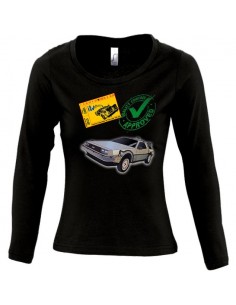 Camiseta regreso al futuro -Delorean ITV- de chica manga larga