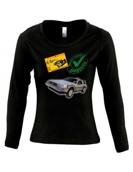 Camiseta regreso al futuro -Delorean ITV- de chica manga larga