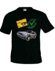 Camiseta regreso al futuro -Delorean ITV- Unisex manga corta negra