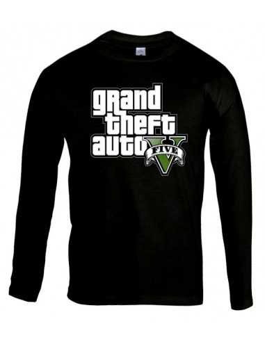 Camiseta Grand Theft Auto 5 -logo gta- manga larga negra Camiseta Grand Theft Auto 5 -logo gta- manga larga negra
