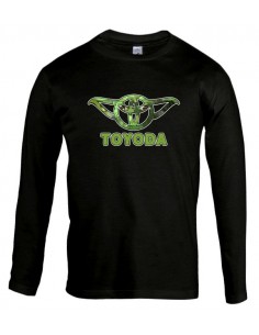 Camiseta Star Wars Yoda-Toyoda manga larga negra