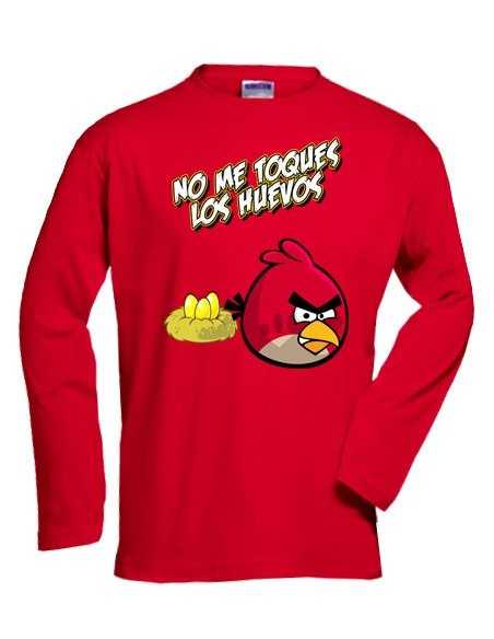 Camiseta Angry Birds "no me toques los huevos" manga larga