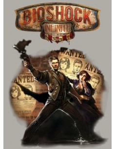 Camiseta Bioshock infinite diseño "WANTED" gris arena manga corta 2