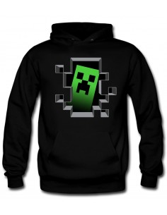 Sudadera Minecraft -Un Creeper dentro de mi- negra capucha