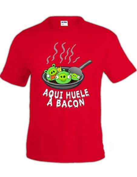 Camiseta Angry Birds -Huele a Bacon- manga corta