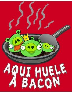 Camiseta Angry Birds -Huele a Bacon- manga corta 2
