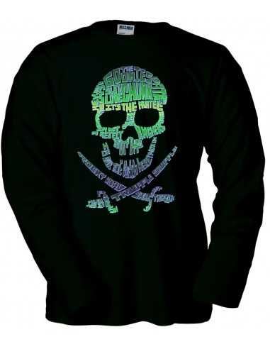 Camiseta de Los Goonies Bandera Pirata manga Larga Camiseta de Los Goonies Bandera Pirata manga Larga