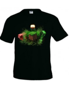 Camiseta Minecraft - Personajes en grupo