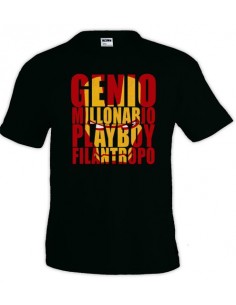 Camiseta Ironman - Millonario Playboy, Negra manga corta
