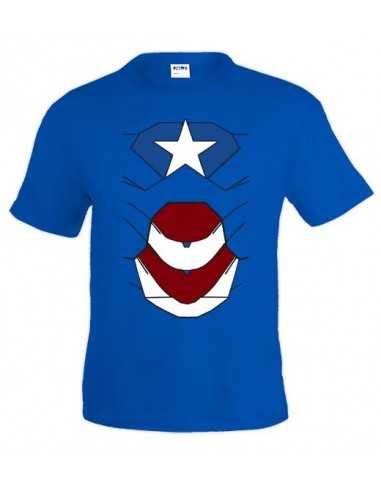Camiseta Ironman - PATRIOT , Azul manga corta