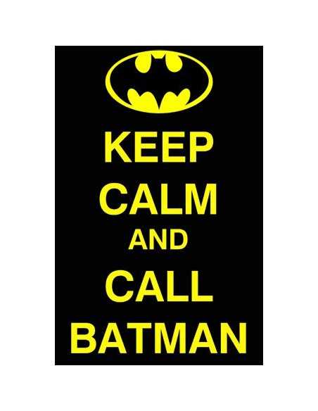 Camiseta Keep Calm and Call Batman negra manga corta Camiseta Keep Calm and Call Batman negra manga corta