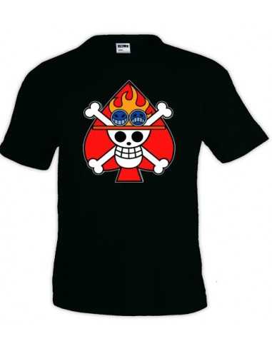 Camiseta One Piece bandera Ace - manga corta