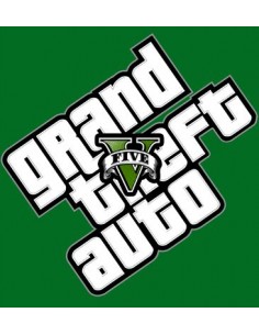 Camiseta Grand Theft Auto V - logo diagonal - manga corta verde 2