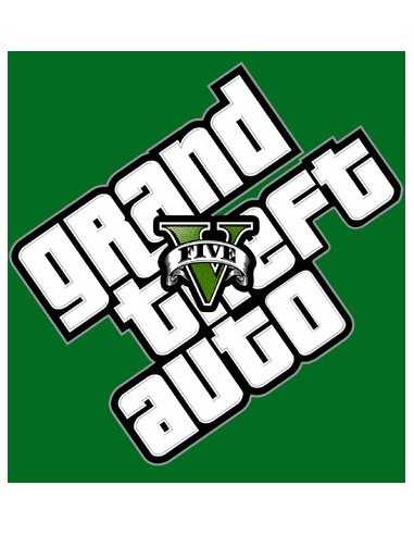 Camiseta Grand Theft Auto V - logo diagonal - manga corta verde