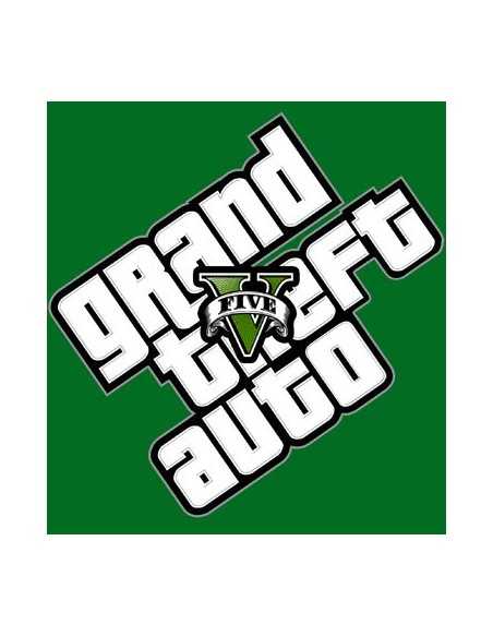 Camiseta Grand Theft Auto V - logo diagonal - manga corta verde