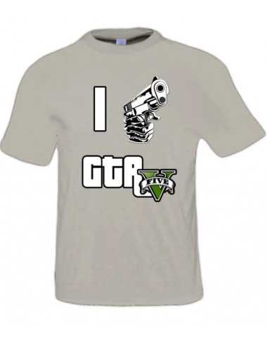 Camiseta Grand Theft Auto - I Love Gta V Color Gris