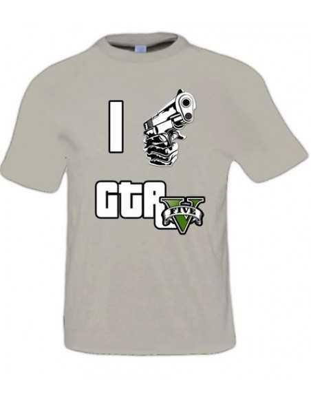 Camiseta Grand Theft Auto - I Love Gta V Color Gris