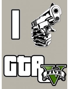Camiseta Grand Theft Auto - I Love Gta V Color Gris 2
