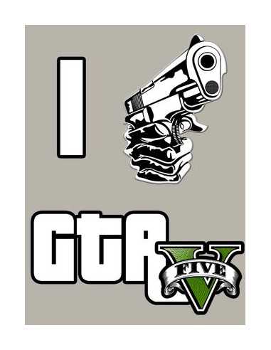 Camiseta Grand Theft Auto - I Love Gta V Color Gris