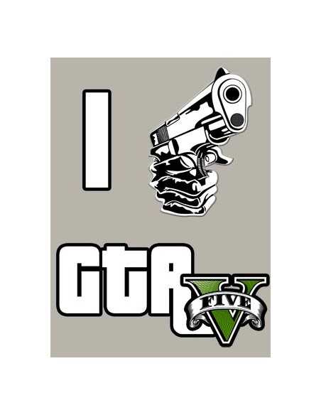 Camiseta Grand Theft Auto - I Love Gta V Color Gris