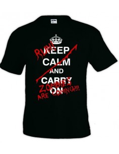 Camiseta Keep Calm and carry on Zombies manga corta - Mx Games