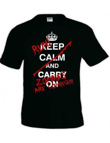 Camiseta Keep Calm and carry on Zombies manga corta - Mx Games Camiseta Keep Calm and carry on Zombies manga corta - Mx Games